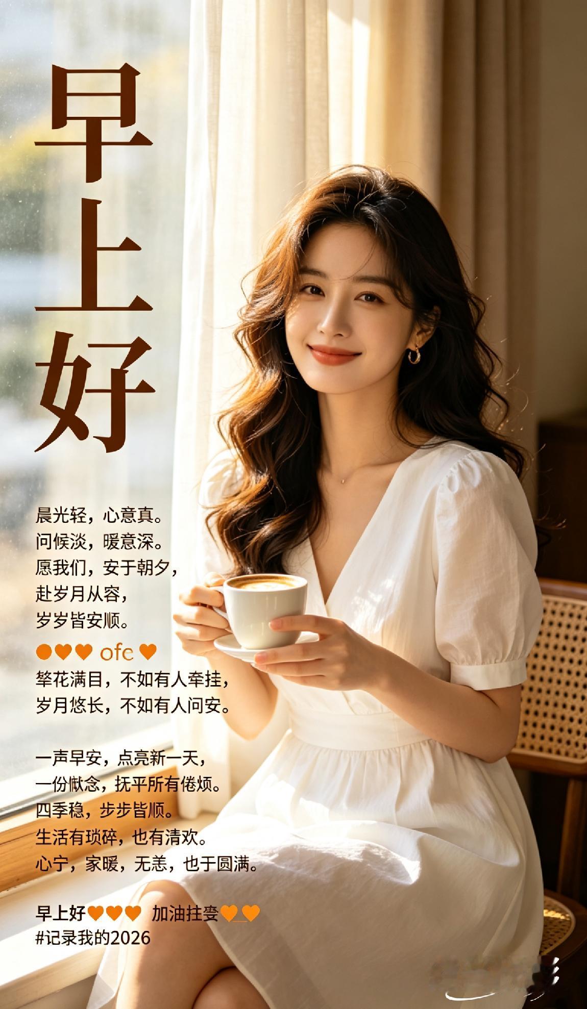 🌹早上好🌹晨光轻，心意真。问候淡，暖意深。愿我们，安于朝夕，赴岁