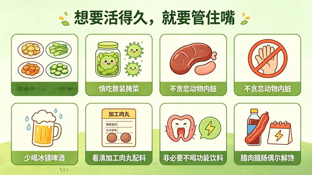 想要健康长寿关键在于忌口1. 隔夜饭菜有讲究，宁留荤菜不留素！2. 