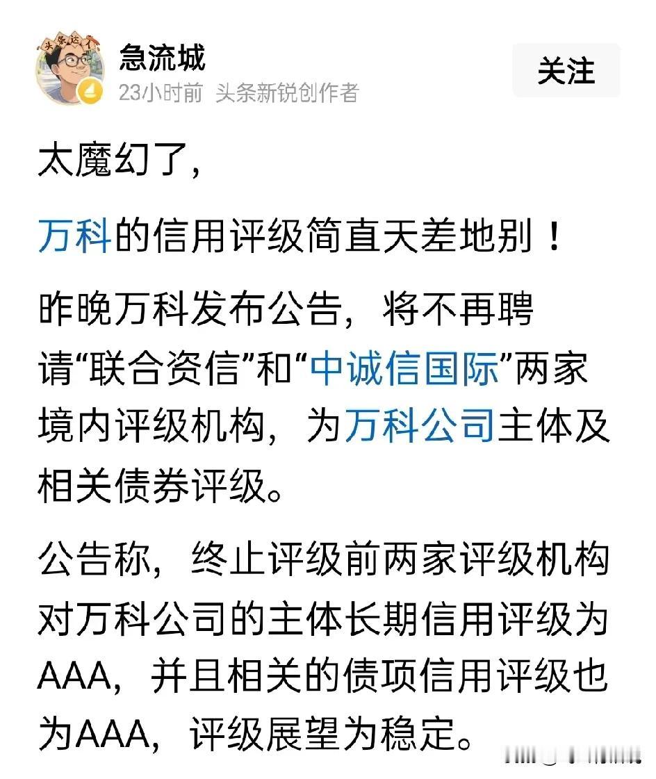 是不是国内的评级机构和国际的评级机构之间的结果出现对立的时候，就是这家公司出现的