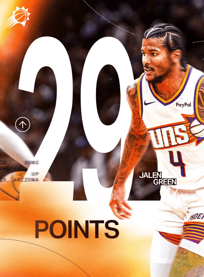 NBA常规赛，太阳115-102击败快船。赛后太阳官媒更新了X，晒出了一张海报