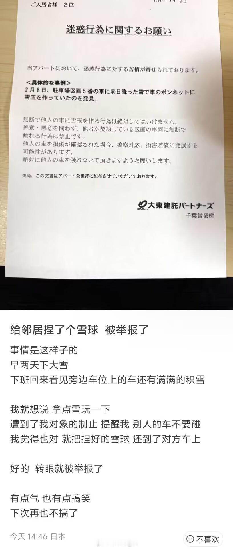 有一说一，搓了雪球又放回人车上多少有点挑衅，两边都挺迷惑的