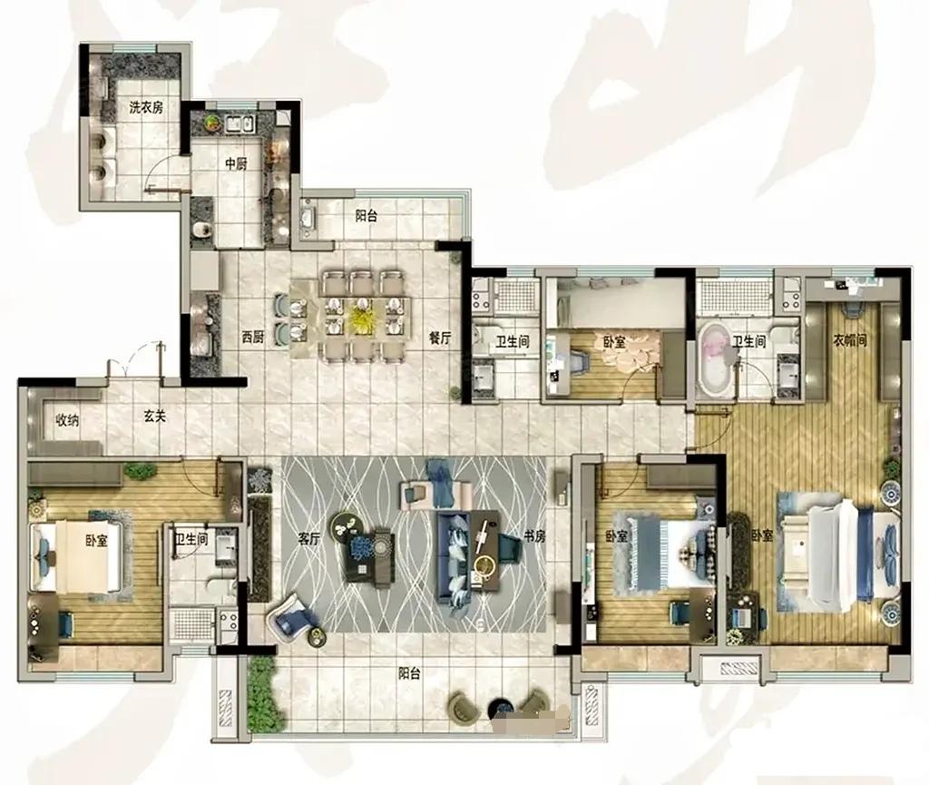 雅致与浪漫，把烟火与诗意，都妥帖收进了空间里。中西双厨设计，中式爆炒、西式