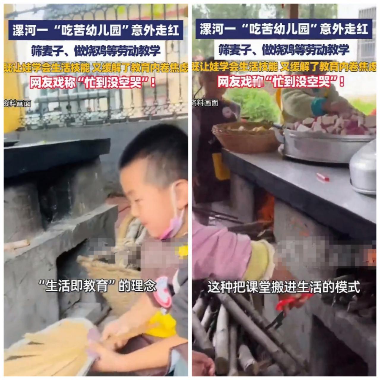 河南“吃苦幼儿园”火炸了!5岁娃掌勺做烧鸡,河南