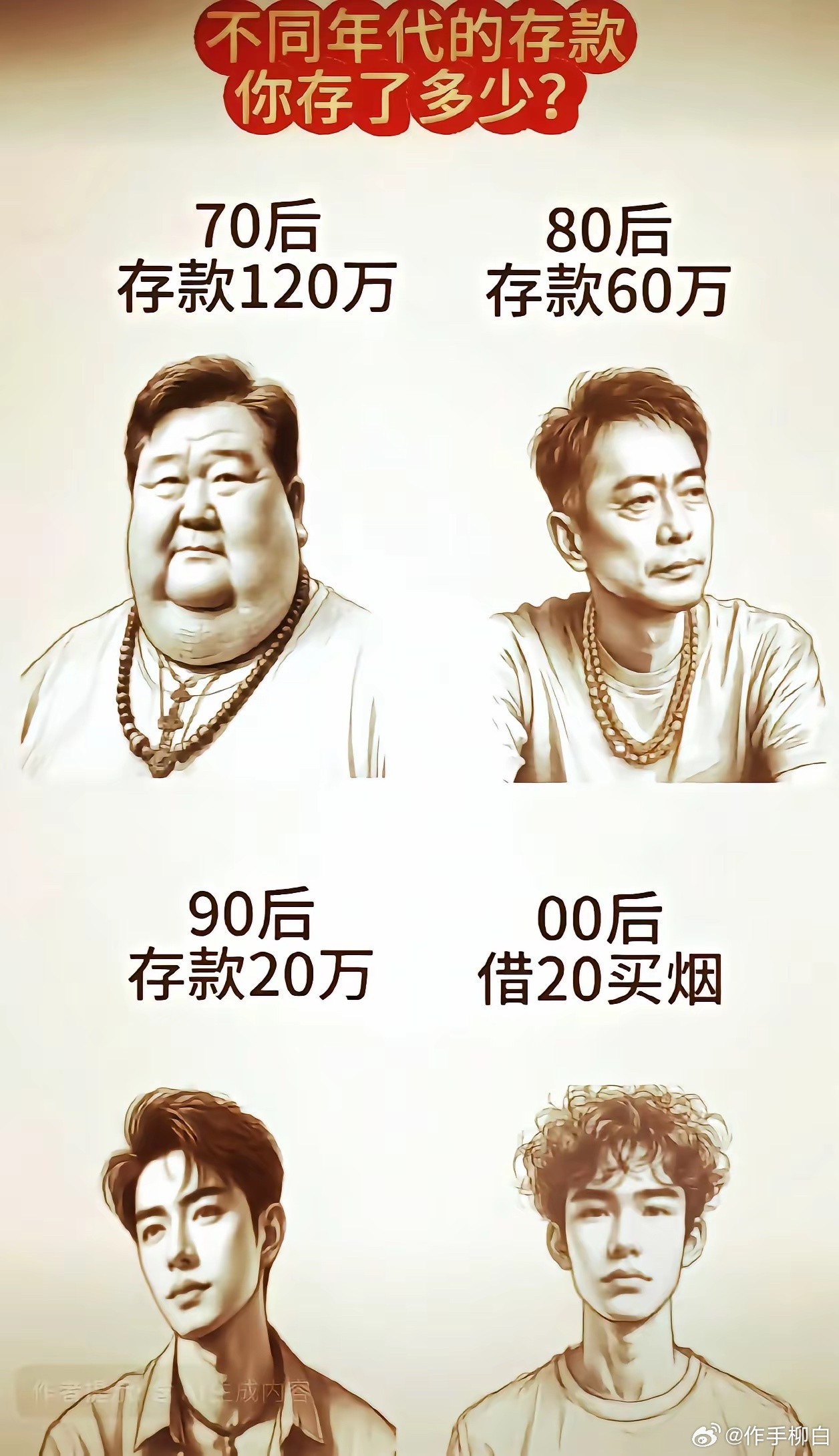 不同年代的存款你存了多少？