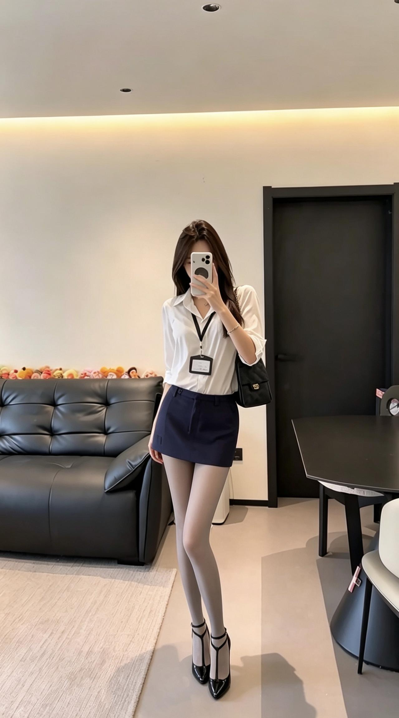 正常穿搭推荐，无不良引导。这套穿搭采用简约通勤风，整体风格干练、优雅且不失女性