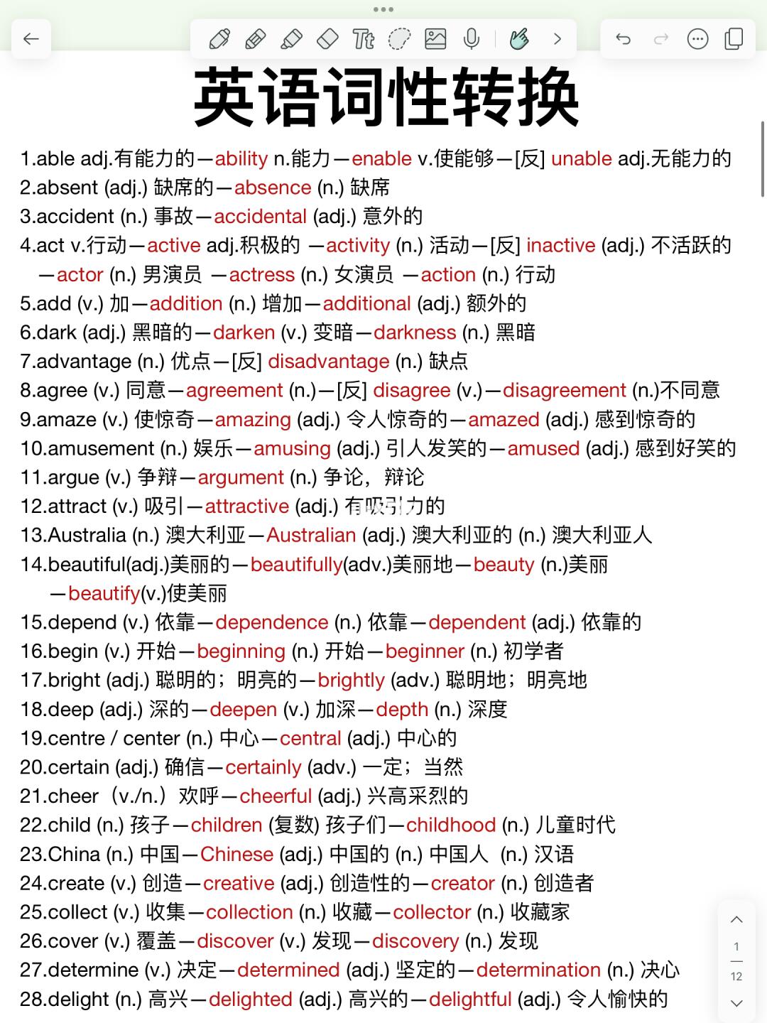 词性转换一目了然！刷到赚到！这样学英语太牛
