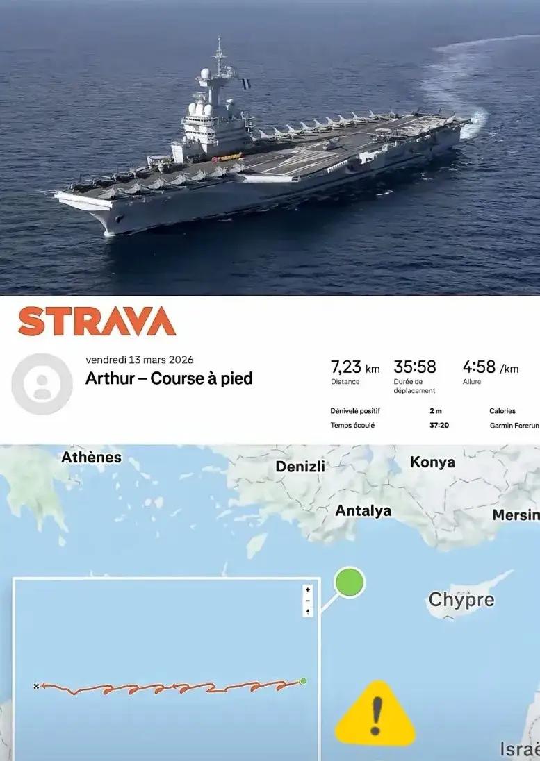 法军核航母隐蔽任务泄密：一块运动手表引发的战略尴尬