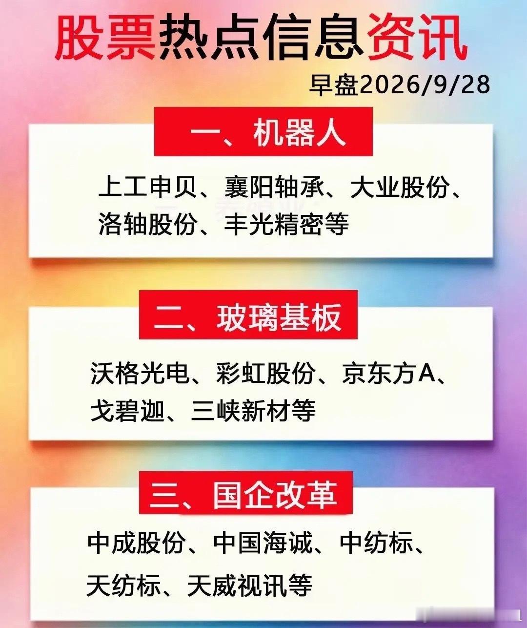 早盘六大热点主线梳理，一文看懂今日机会早盘市场多条热点主线同步发酵，机器人、玻璃