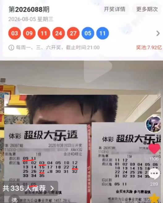 彩友4048元票看到开奖差点吐血：0911双胆全拖前区全中，后区05也中虽然无