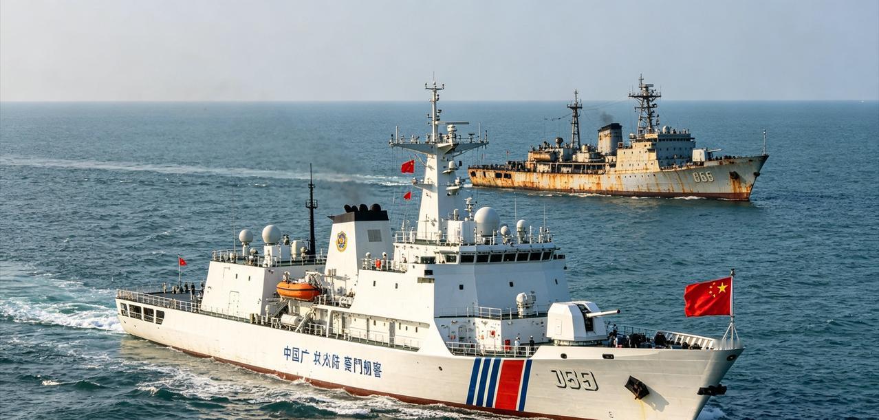 丢人丢到家了！5月9日报道，台海军喊话驱离大陆海警船，反被岛内群众嘲笑“快回来吧