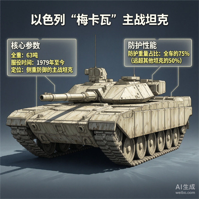 军事ai新视野以色列“梅卡瓦”主战坦克“梅卡瓦”（Merkava）是以色列研制