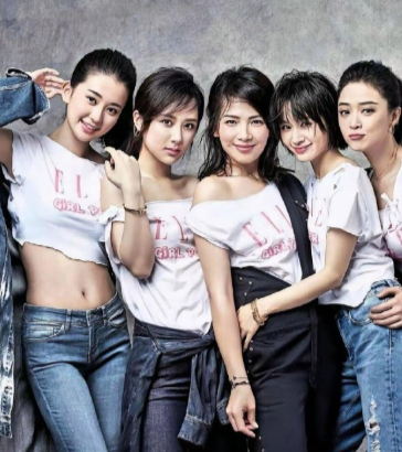 这张图画好经典，她们是刘涛、蒋欣、乔欣、王子文、杨紫。当时，几位演员共同出演电