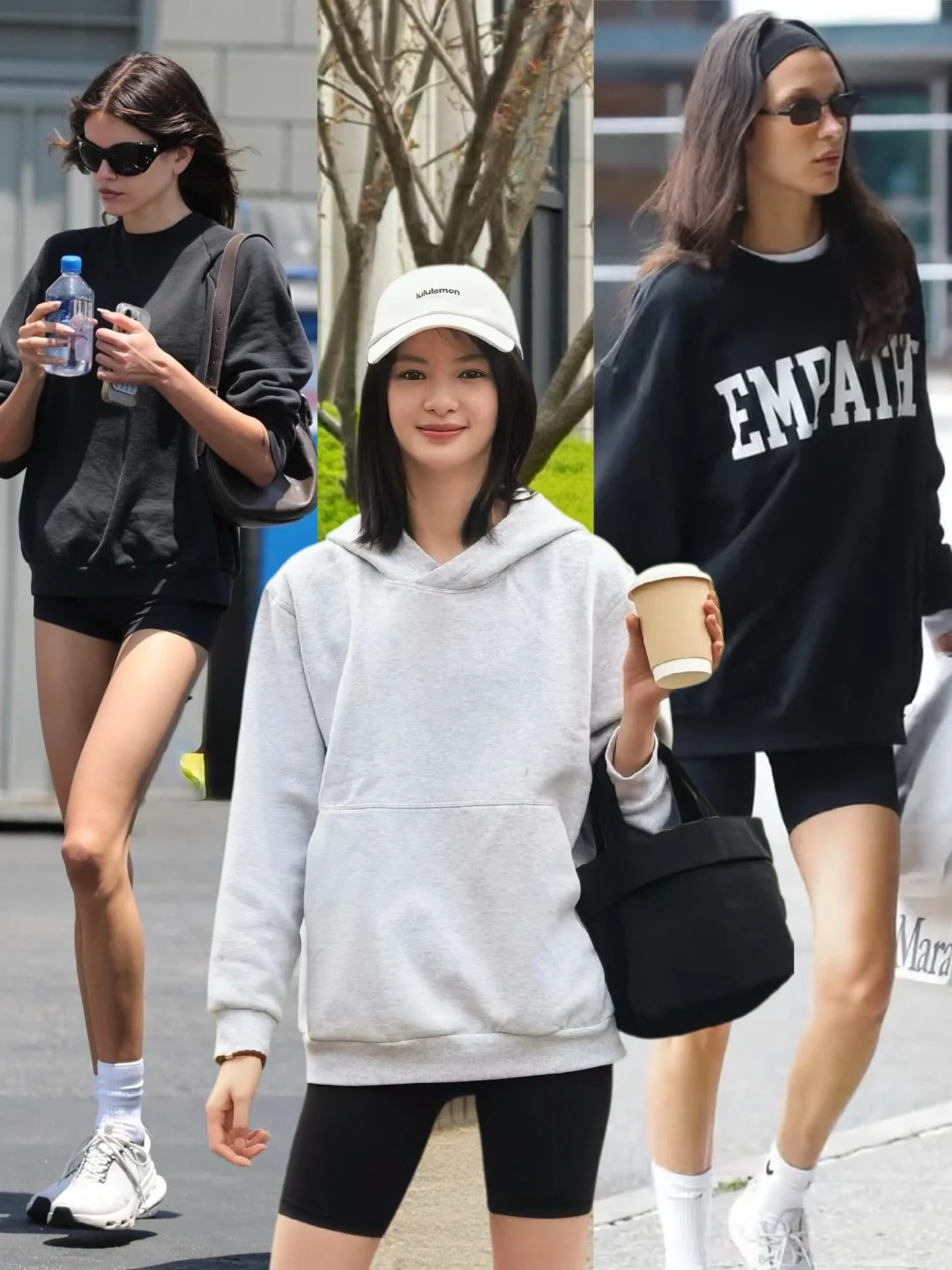 早春松弛感出街Look，卫衣配legging又回潮！