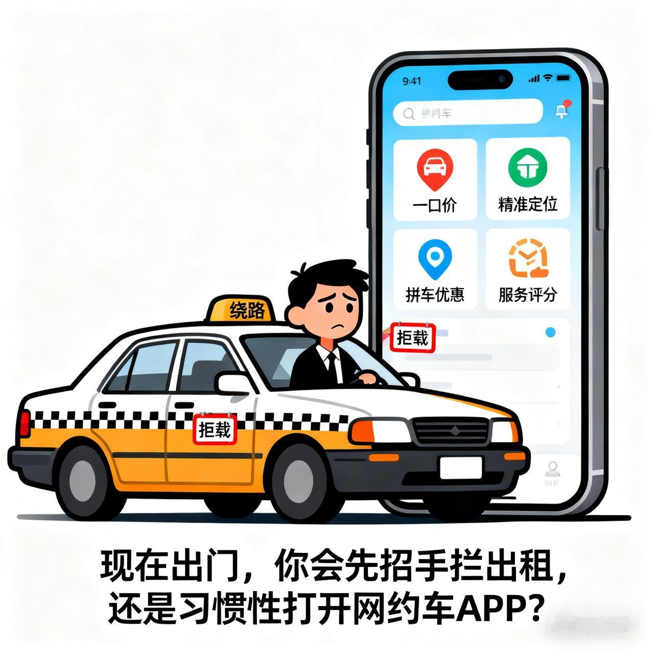 以前，出租车是城市出行的“香饽饽”，每个出租车司机每天几乎都有活，如今却被网约车