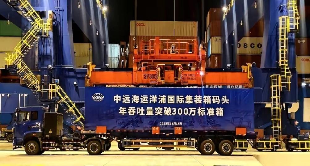 封关第一天，一个大新闻直接砸我脸上了。海南，洋浦港。吞吐量，破了300万箱。