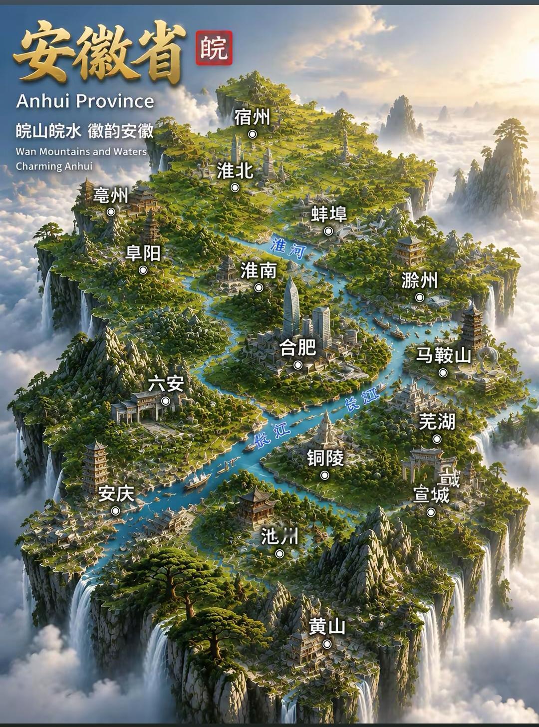 安徽的地形真的藏着很多惊喜，南北跨度刚好把三种地貌凑齐了。北部是一望无际的淮北