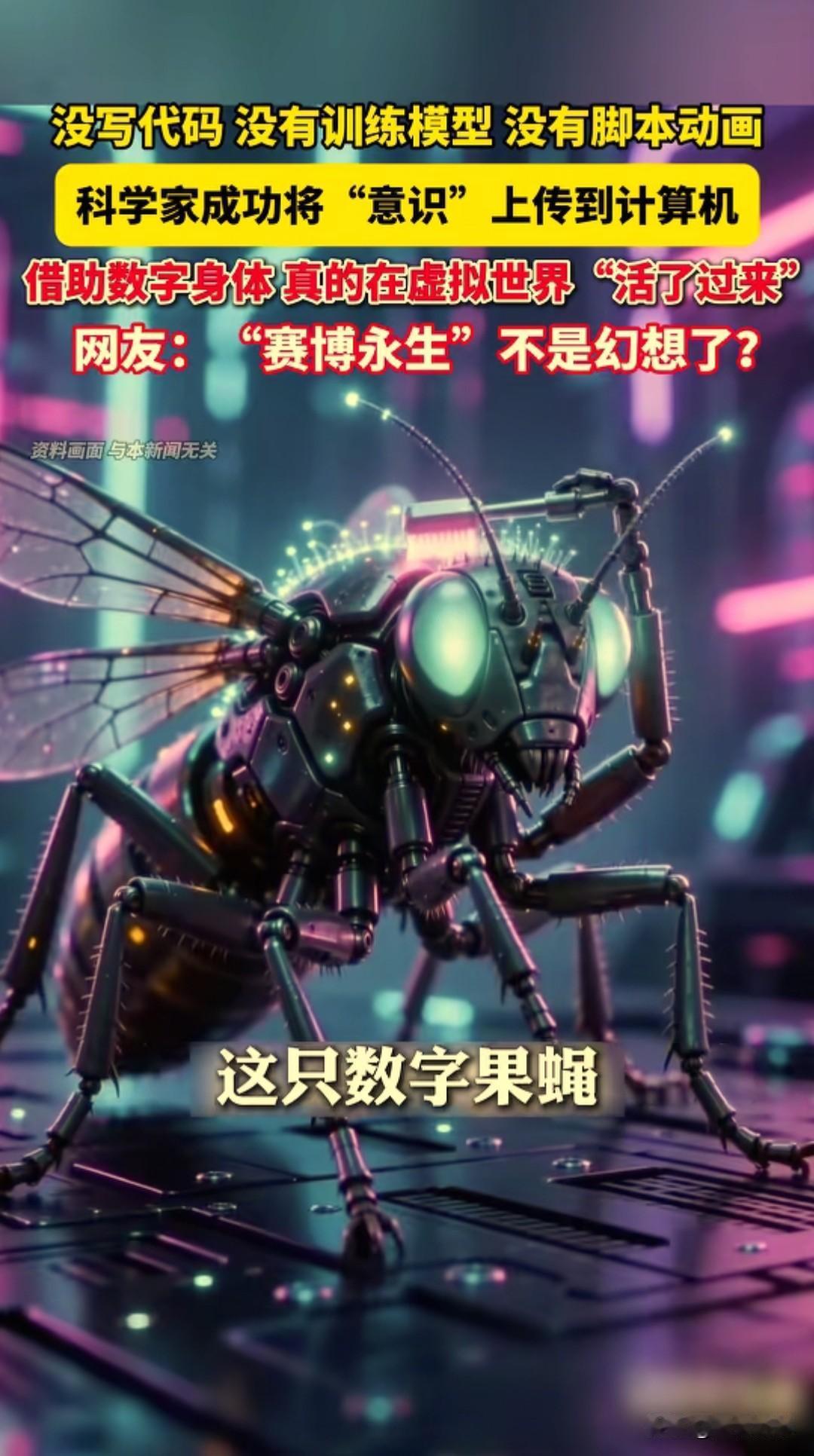 人类首次把“意识上传”电脑成真？一只果蝇在虚拟世界“活了”，秦始皇求的永生要来了
