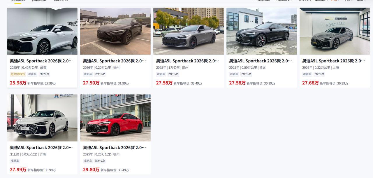 老有朋友私信我：“我看二手平台上那辆奥迪A5LSportback才开了几千公里