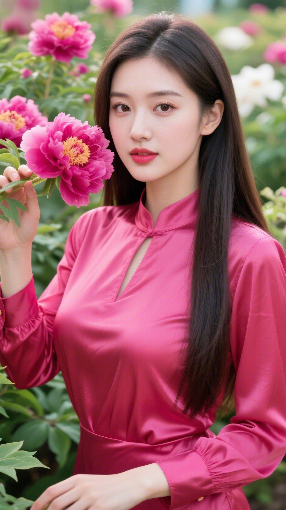 牡丹迎春，岁月安然春风轻拂，牡丹盛放，层层花瓣舒展着春日的温柔。艳红的花色