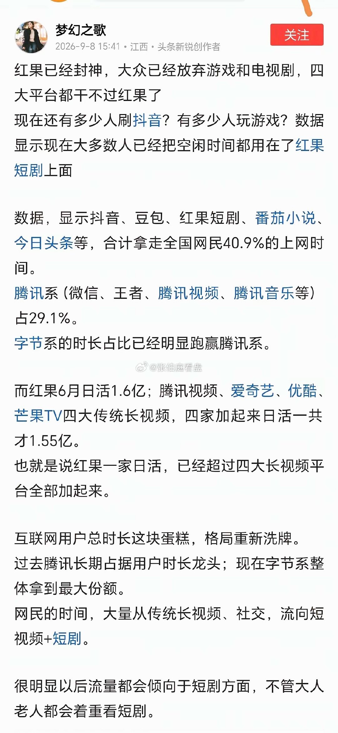 腾讯估计要“退出历史舞台了”！在ai时代腾讯干不过字节的，红果短剧也必将是下一个流量入口！主要看ai