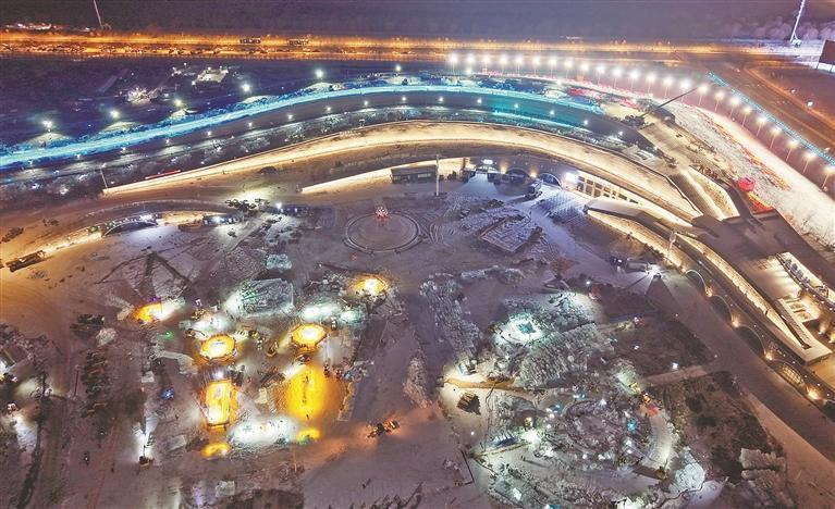 冰雪大世界进入夜施工模式