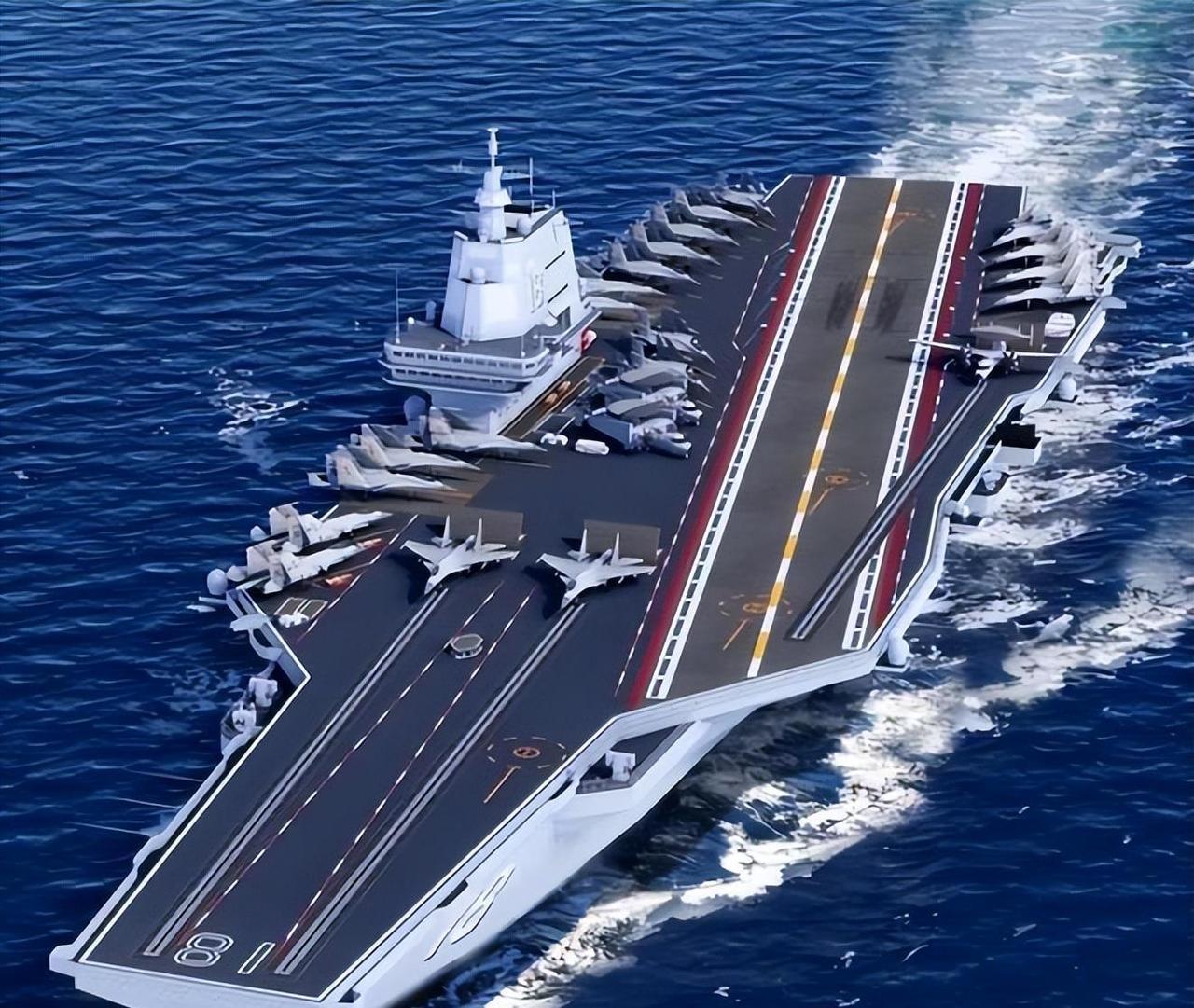 福建舰大概是2016年动工，从动工到服役，用了区区九年时间。虽然比6万吨的山