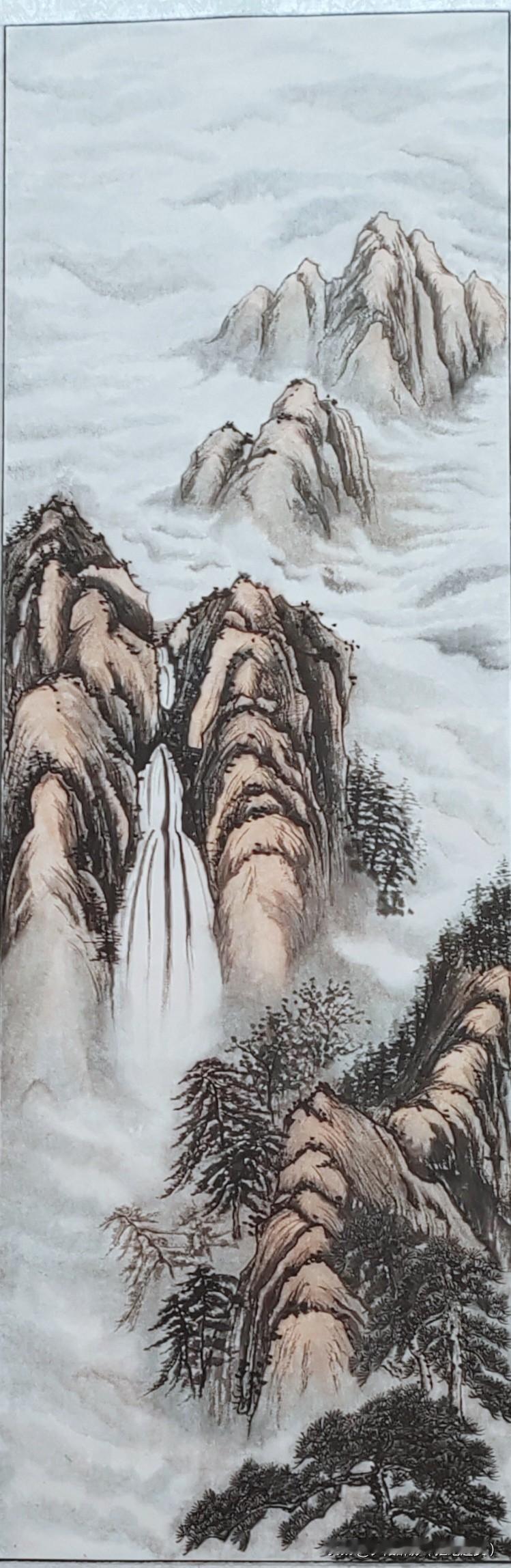 自学国画的日子里，终于把心中的山水落笔成画啦～一笔一画临摹山石的纹理，一遍遍晕