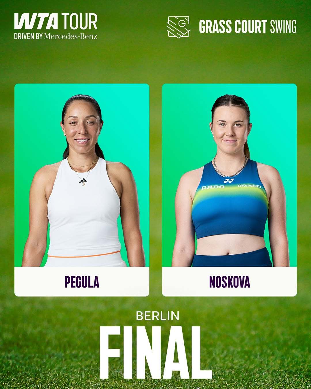 WTA500柏林站决赛预告🌱(3)佩古拉🆚(8)诺斯科娃⏰北京时间18: