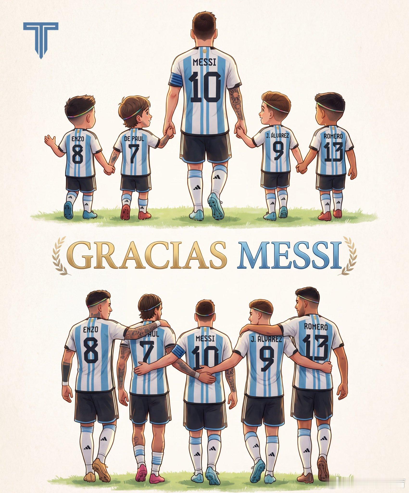 ❤️🇦🇷2005年莱奥·梅西首次代表阿根廷出场时：•恩佐·费尔南德斯只有
