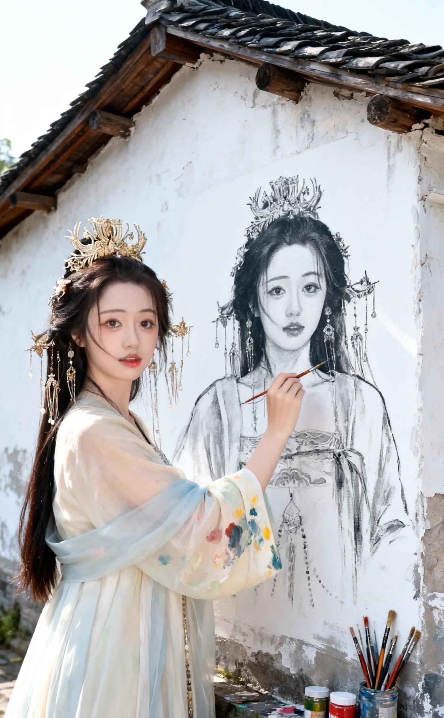 古墙绘影定格时光里的你 清纯女神 古风小仙女 汉服小姐姐 国风