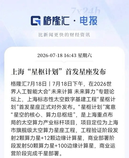 下周一商业航天要绝地反击了！周末突发两条重磅消息！千颗算力星组网，上海+商汤齐