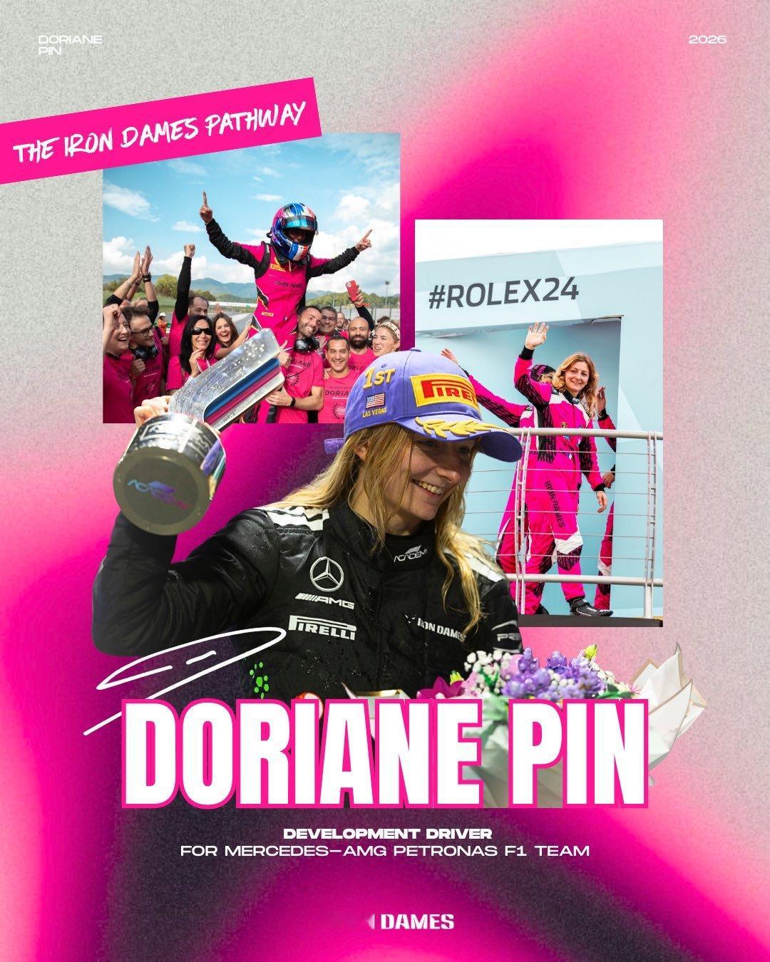 “潘小姐”DorianePin确认成为梅赛德斯-AMGF1车队发展车手，在2