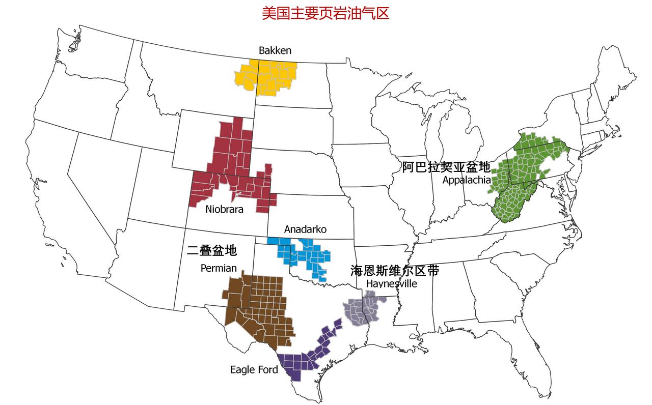 美国天然气产量知多少？它的三大地区所产天然气量均超过大多数国家据美国能源信息