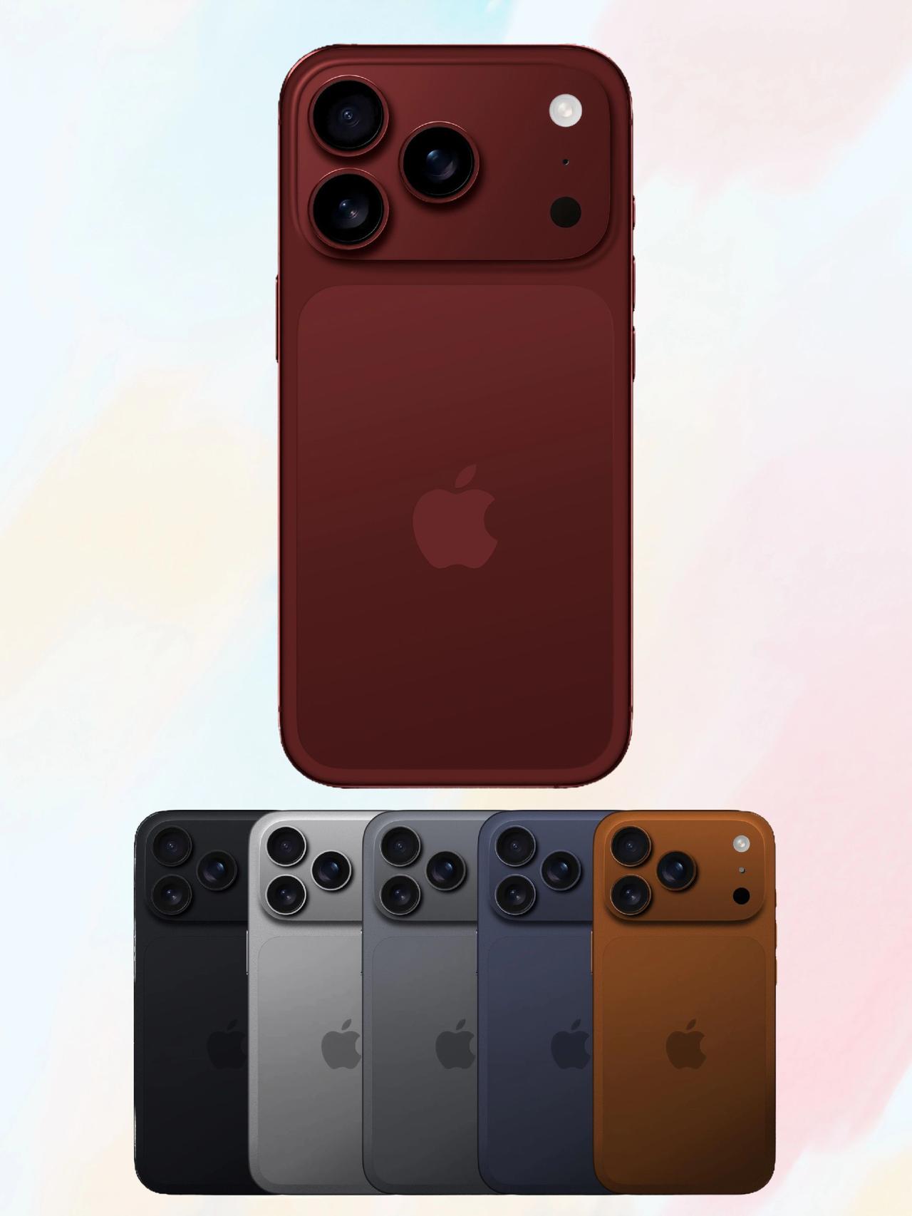 最新曝光的iPhone17全系配色里，还是缺少了一直人气很高的红色，难道红色真的