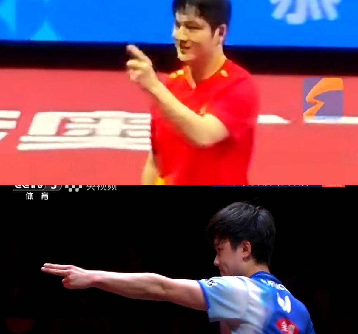 他复制了樊振东的庆祝动作，却复制不了那颗在6-10落后时敢连续变线的冠军心脏。