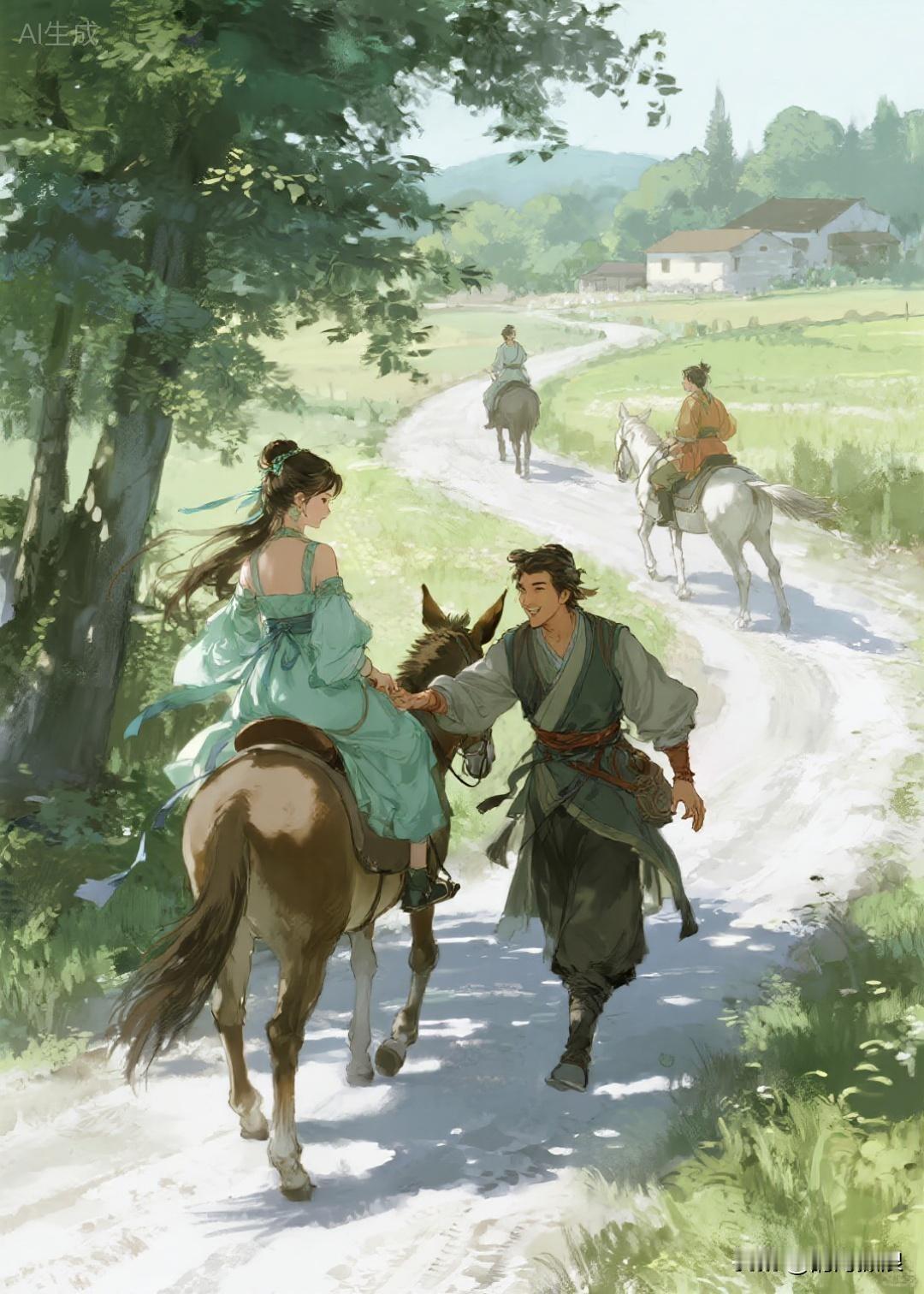 明朝传奇故事一个村庄的三名妇人结伴回娘家，由于娘家路途较远，就各骑了一头驴为脚