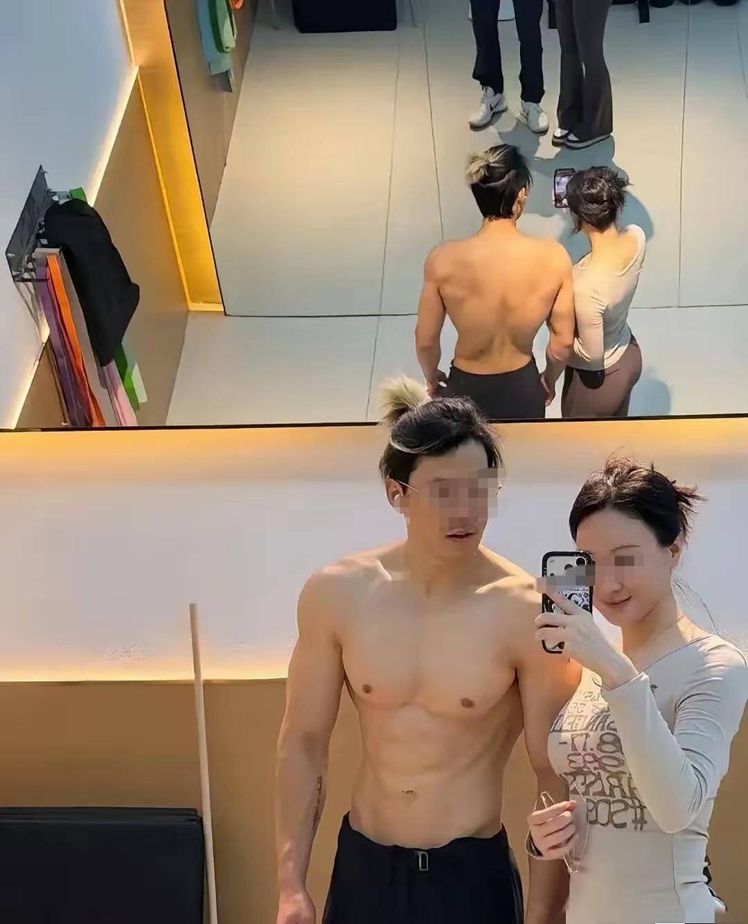 健身教练与女学员的生理性喜欢他们的身材太好了健身教练八块腹肌线条分明，宽