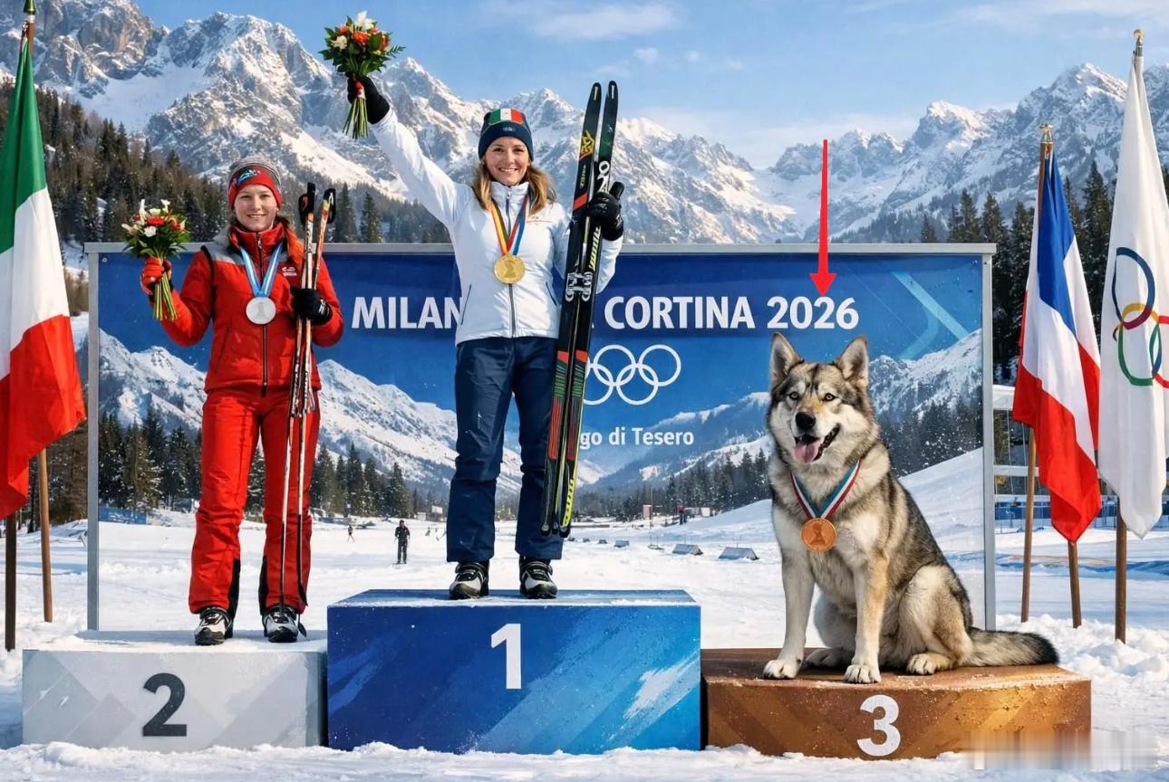 一起冲刺的这狗狗成大名了。好事。这些天看腻了加拿大冰壶选手一阳指的各种P图，俺需