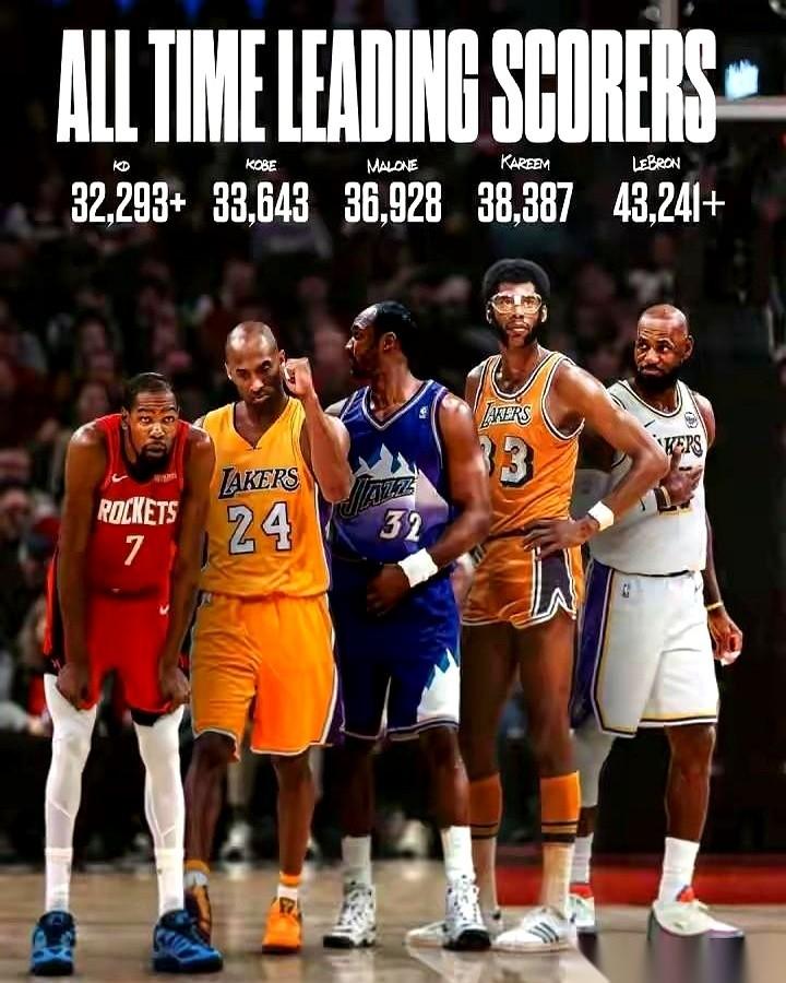 有人把杜兰特的得分数据，一条条码在桌上，去追詹姆斯的历史第一。结论只有一行字：