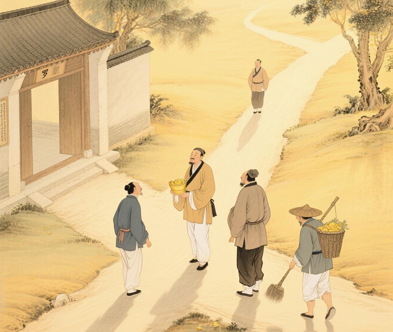 民间故事三件宝贝从前，在一个小山村里，有个姓罗的老汉，年过四十，妻子才生