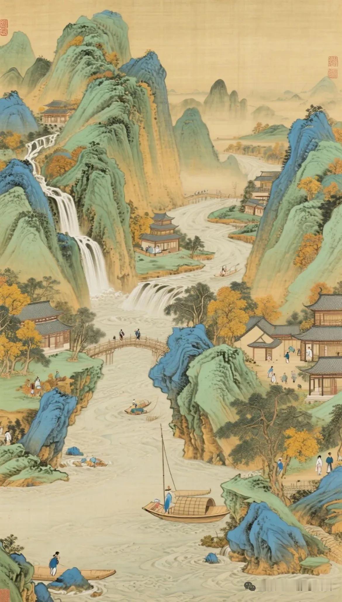 中国画里，青绿山水堪称佼佼者，永远不会过时。青绿山水以石青、石绿等矿物色创作，稳