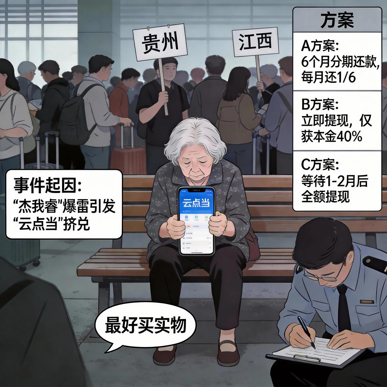 一位头发花白的阿姨，瞒着家里人，连夜坐了将近一千里的动车，从外地赶到深圳水贝。和