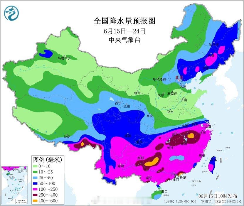 气象观察团未来南方大部地区将泡在雨水中。