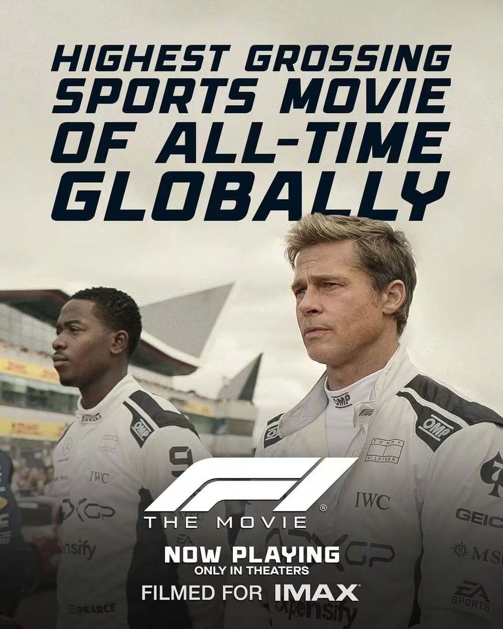 《F1: 狂飙飞车》成为影史票房最高体育电影