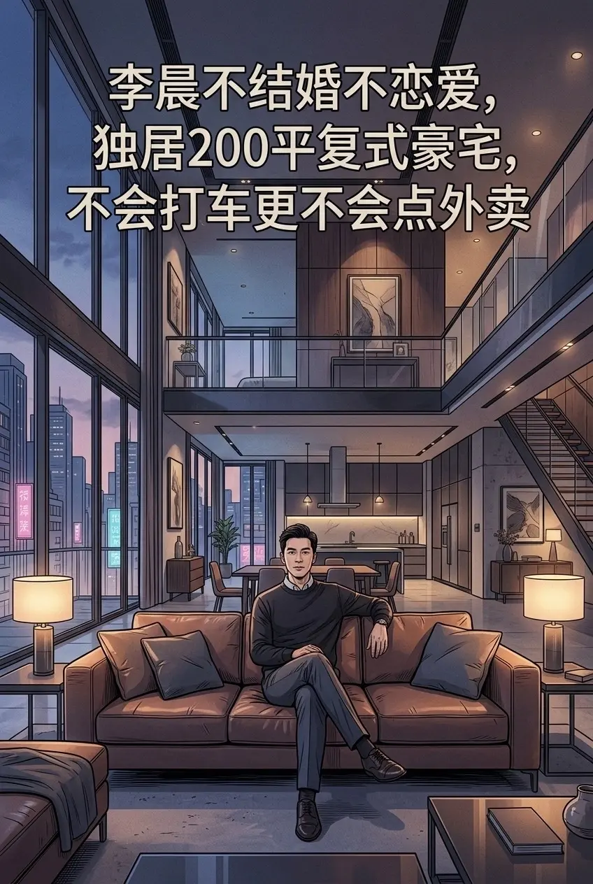 李晨不结婚不恋爱，独居200平复式豪宅，不会打车更不会点外卖
