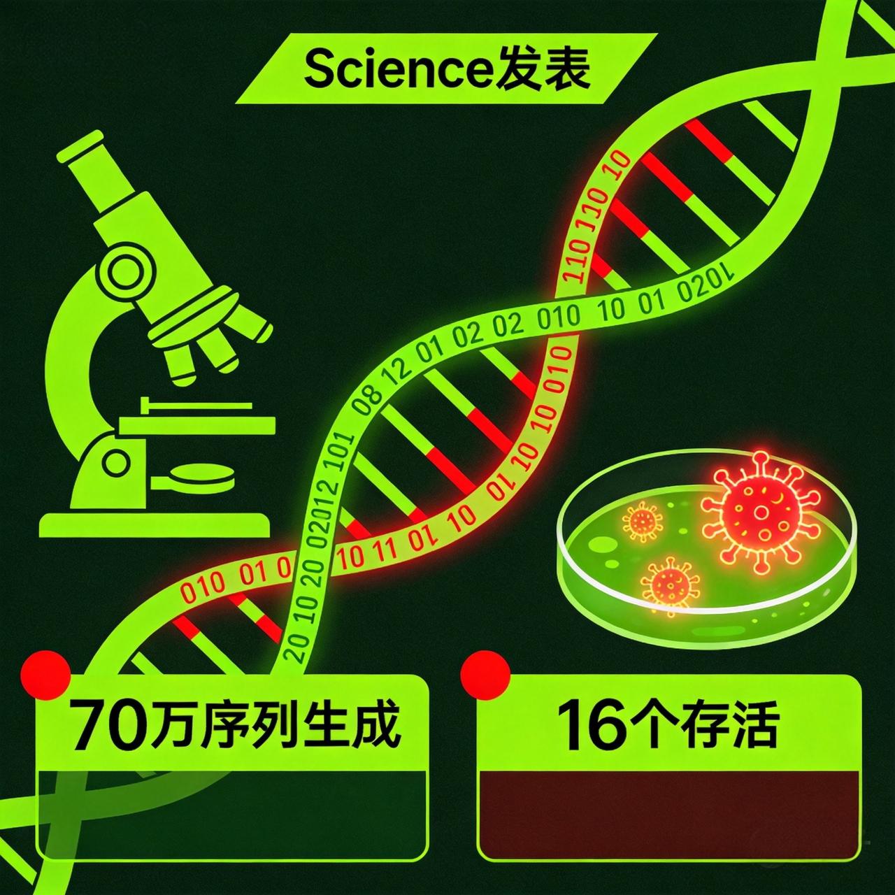 AI写病毒基因组登上Science：70万个序列里16个实验室存活，安全问题来了
