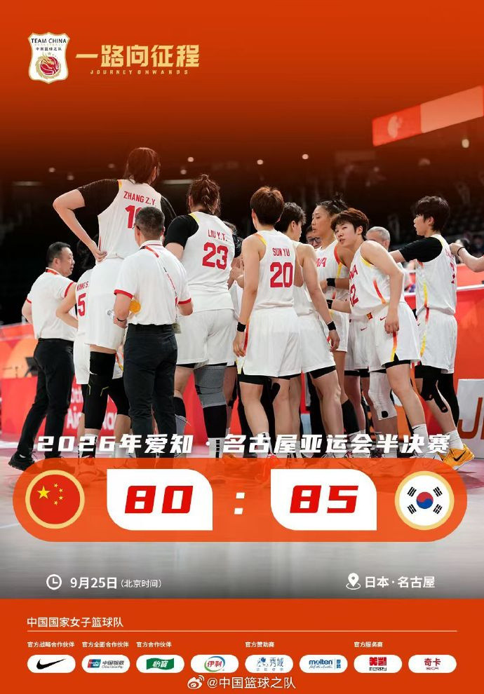 #宫鲁鸣说不能一场论#今天亚运会女篮半决赛中国女篮80-85不敌韩国女篮。赛后