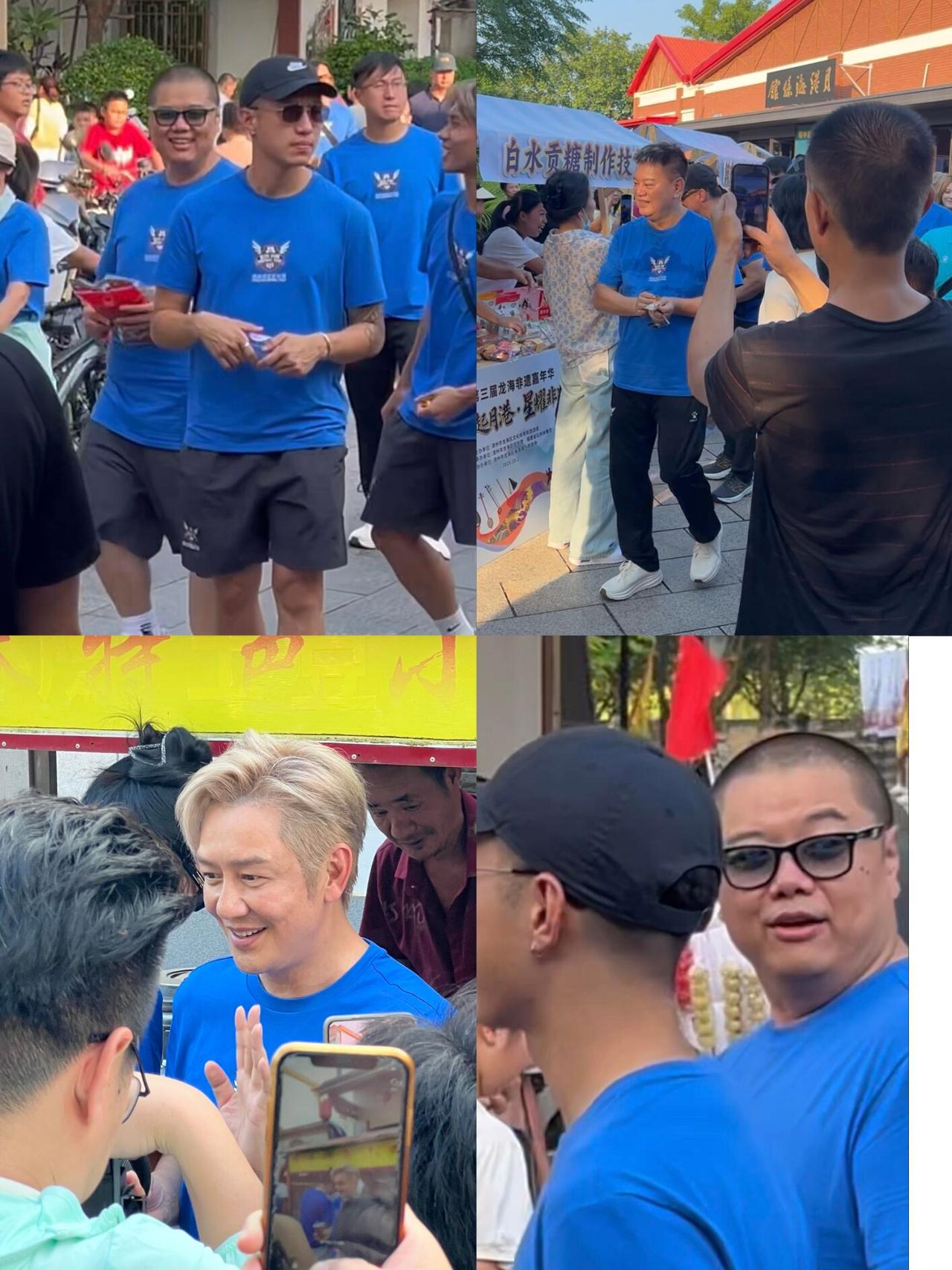 56岁陈浩民近照认不出？网友在附近漳州逛街遇见陈浩民，他穿着蓝色短袖，染了奶奶灰