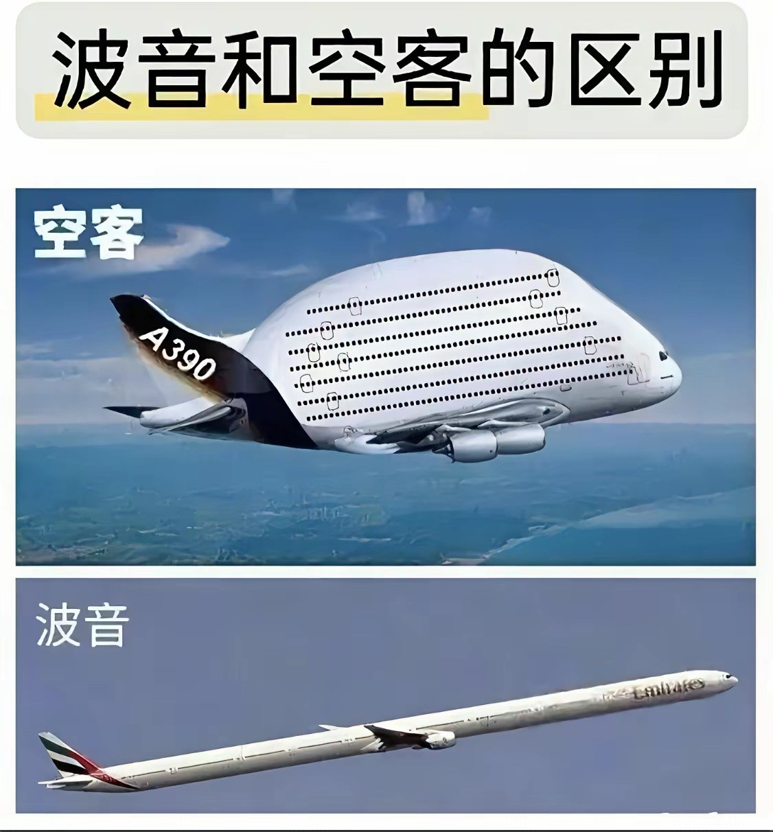 很形象啊！大家觉得坐波音舒服还是空客舒服？