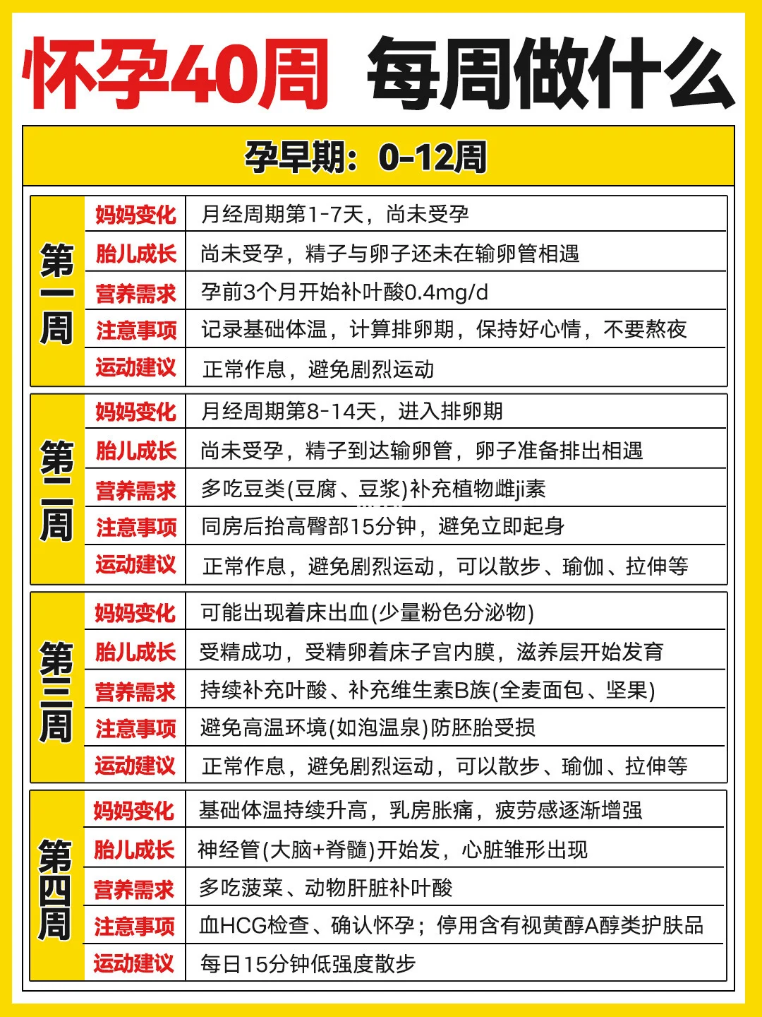 怀孕1-40周，应该做的事➕通关指南！一篇搞定